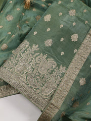 Woven Handloom Unstitched Suit Piece With Dupatta