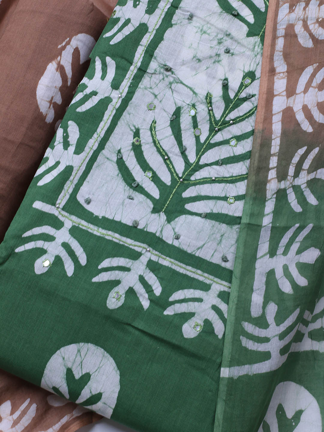 Printed Cotton Blend Unstitched Suit With Dupatta