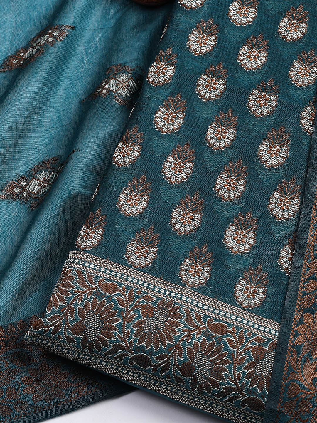 Woven Chanderi Unstitched Suit With Dupatta