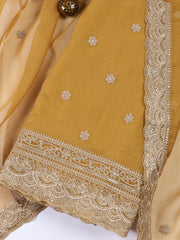 Neck Embroidered Tissue Unstitched Suit With Dupatta