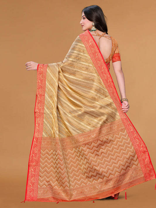 Zari Jaal Cotton Woven Saree