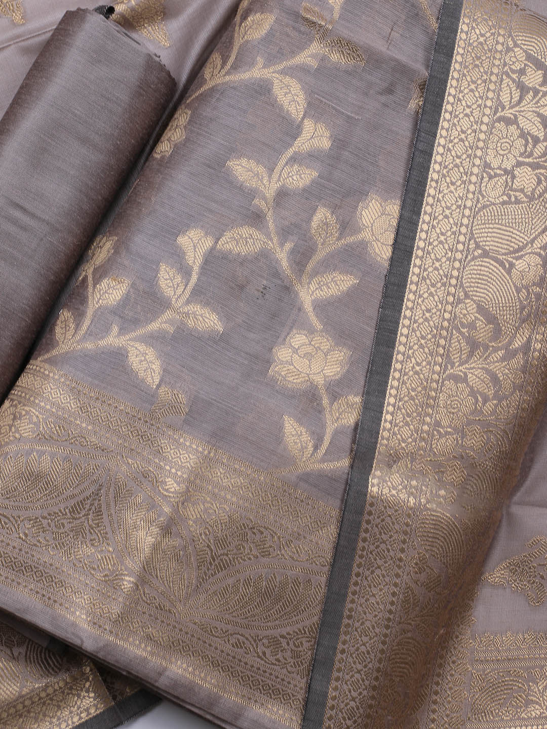 Woven Chanderi Unstitched Suit With Dupatta