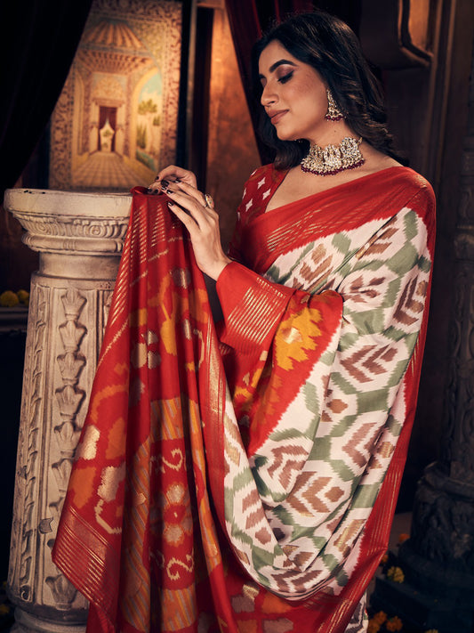 Patola Printed Art Silk Woven Saree