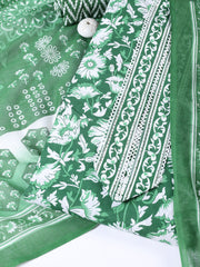 Printed Cotton Blend Unstitched Suit With Dupatta