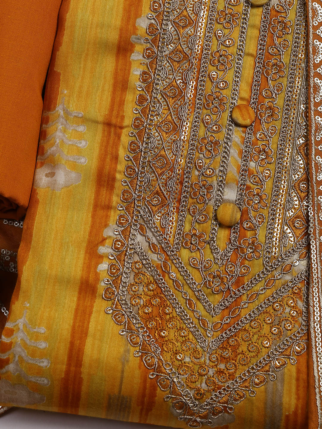 Embroidered Cotton Blend Unstitched Suit Piece With Dupatta