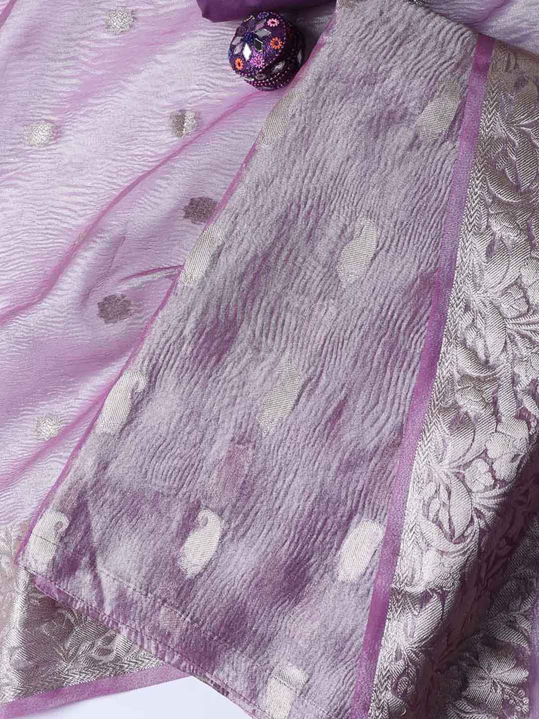 Woven Tissue Unstitched Suit With Dupatta
