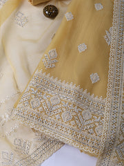 Embroidered Organza Unstitched Suit With Dupatta