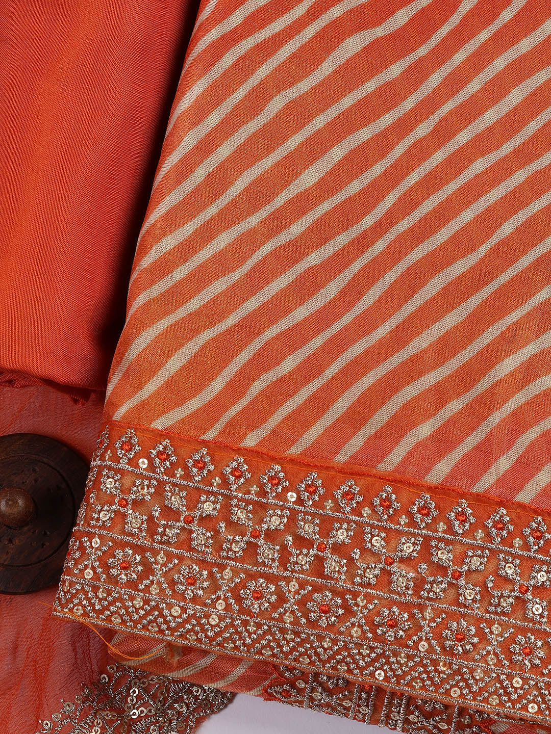 Patch Neck Art Silk Unstitched Suit With Dupatta