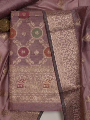 Woven Chanderi Unstitched Suit With Dupatta