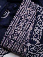 Printed Cotton Blend Unstitched Suit With Dupatta