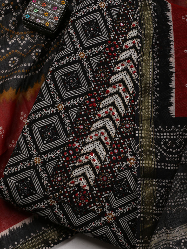 Neck Patti Cotton Blend Unstitched Suit Dupatta