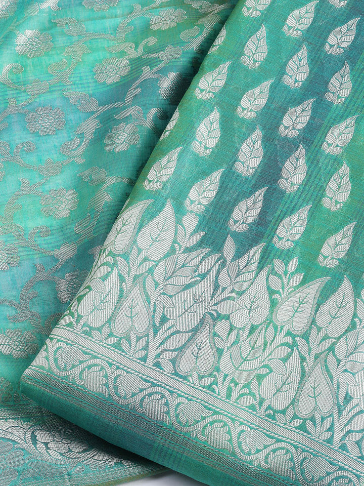 Woven Chanderi Unstitched Suit With Dupatta