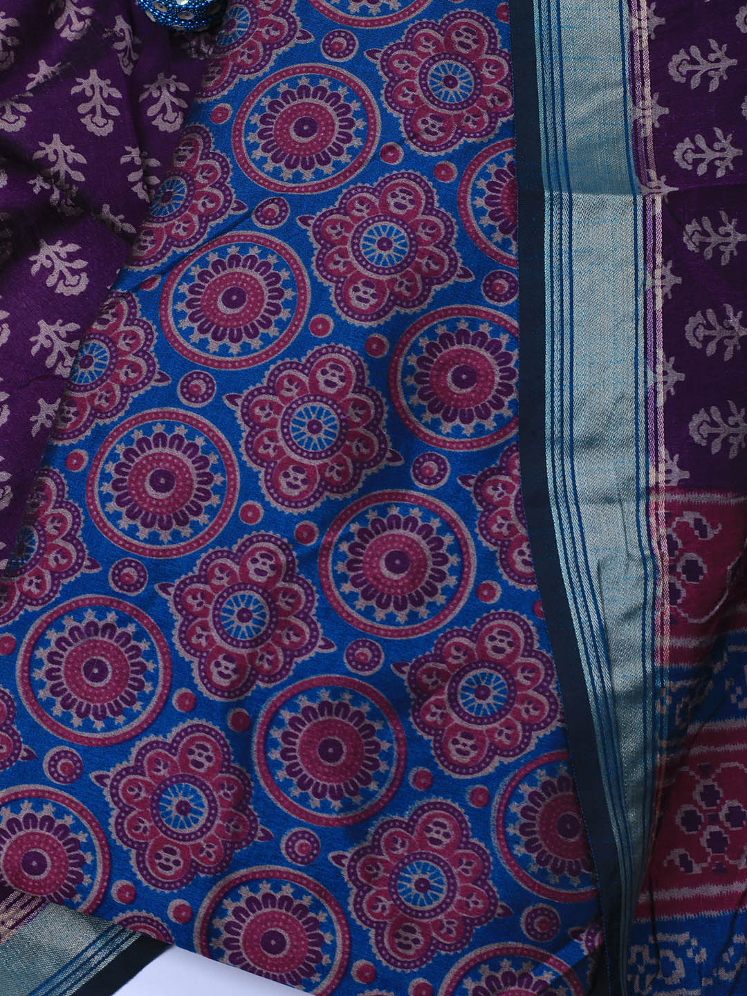 Art Silk Unstitched Suit Piece With Dupatta