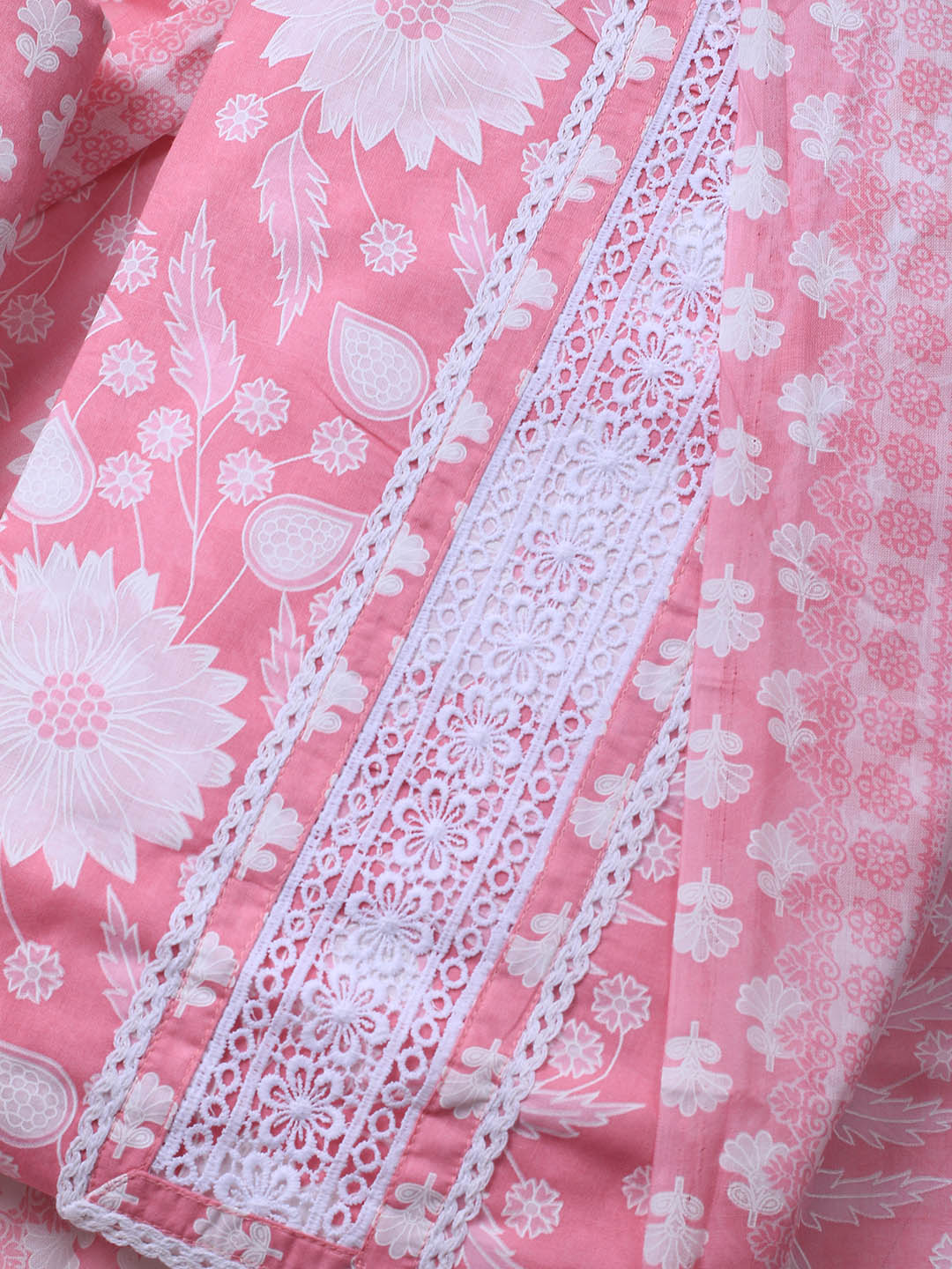 Printed Cotton Blend Unstitched Suit With Dupatta