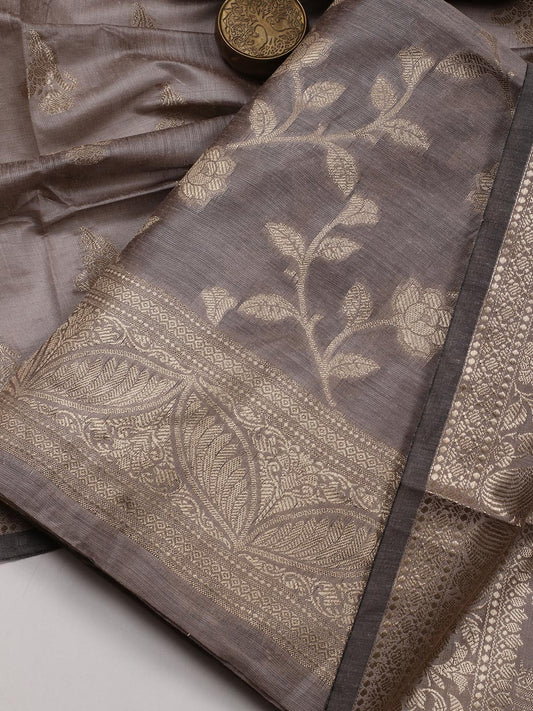 Woven Chanderi Unstitched Suit With Dupatta