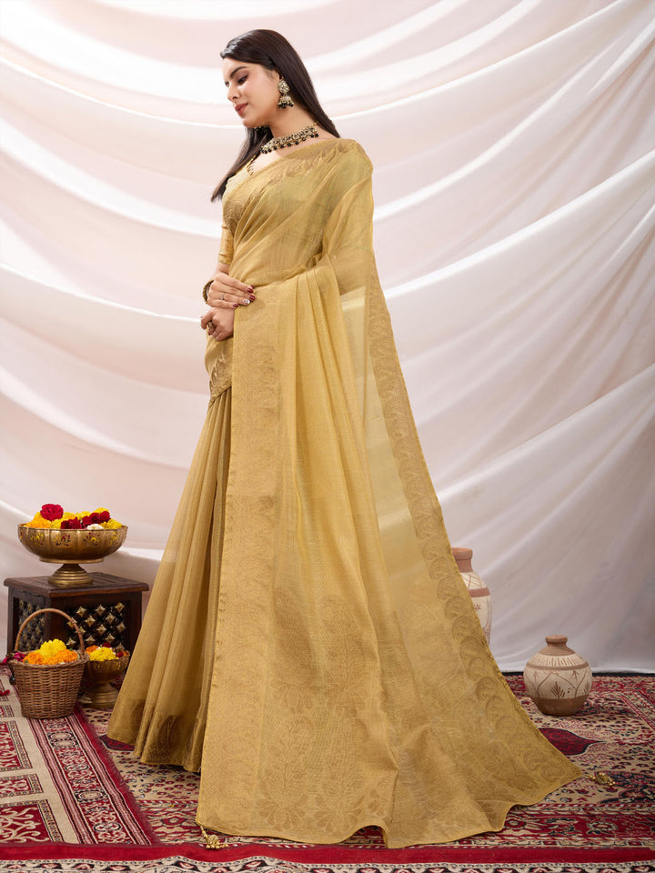 Woven Design Cotton Linen Saree
