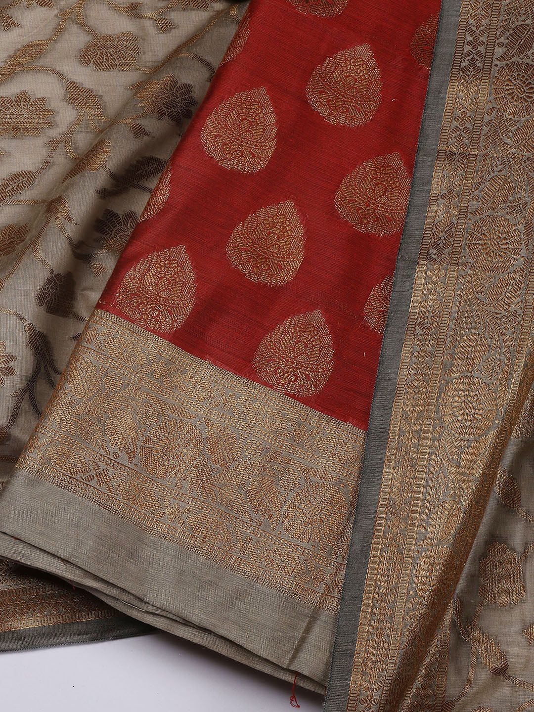 Banarasi Chanderi Unstitched Suit With Dupatta