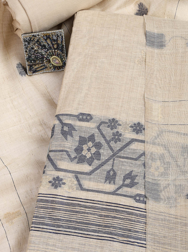 Embroidered Cotton Blend Unstitched Suit Piece With Dupatta