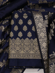 Woven Banarasi Chanderi Unstitched Suit With Dupatta