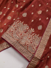 Woven Handloom Unstitched Suit Piece With Dupatta