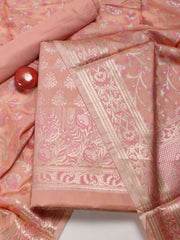 Woven Chanderi Unstitched Suit Piece With Dupatta