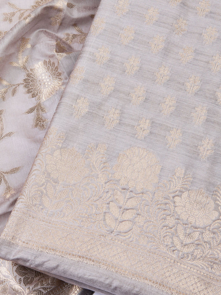 Woven Chanderi Unstitched Suit With Dupatta