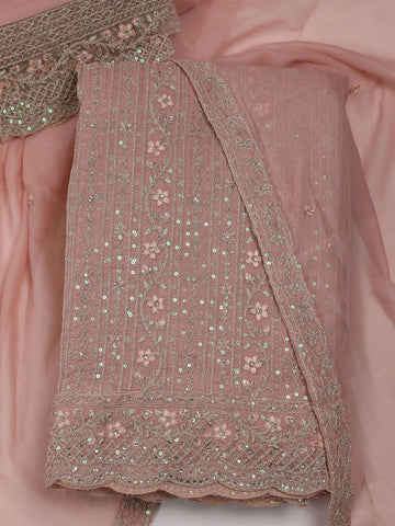 All Over Embroidered Georgette Unstitched Suit With Dupatta