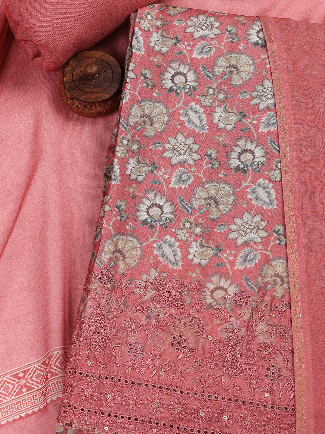 Printed Muslin Unstitched Suit With Dupatta