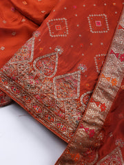 Woven Art Silk Unstitched Suit Piece With Dupatta