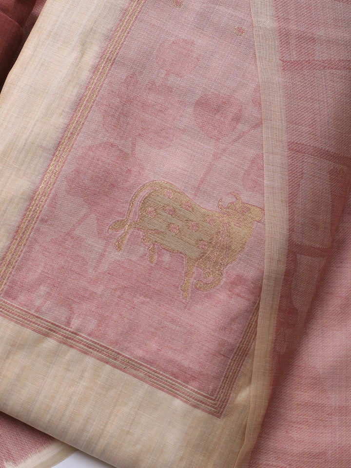 Jamdhani Chanderi Unstitched Suit Piece With Dupatta