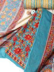 Printed Cotton Blend Unstitched Suit With Dupatta