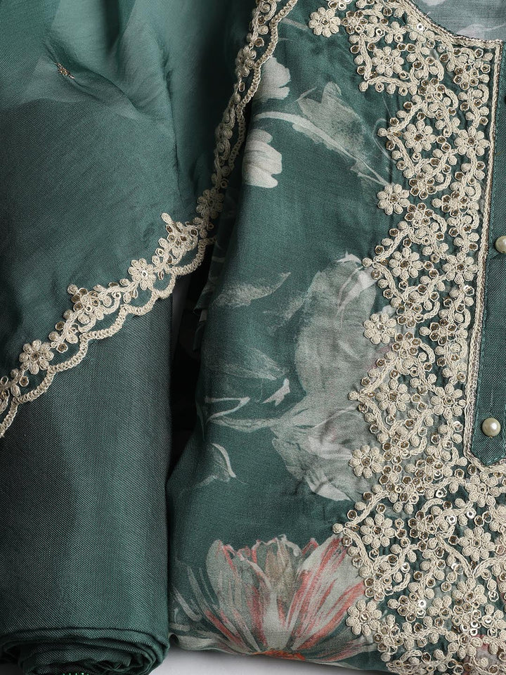 Embroidered Muslin Unstitched Suit With Dupatta