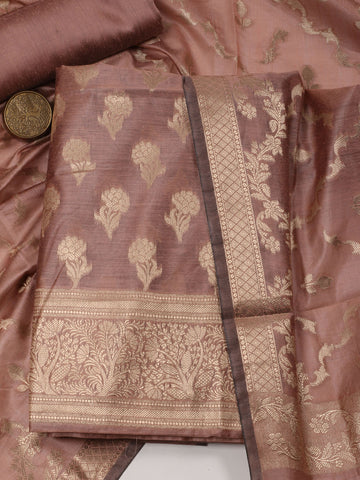 Woven Chanderi Unstitched Suit With Dupatta