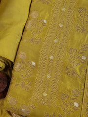 Embroidered Chanderi Unstitched Suit Piece With Dupatta