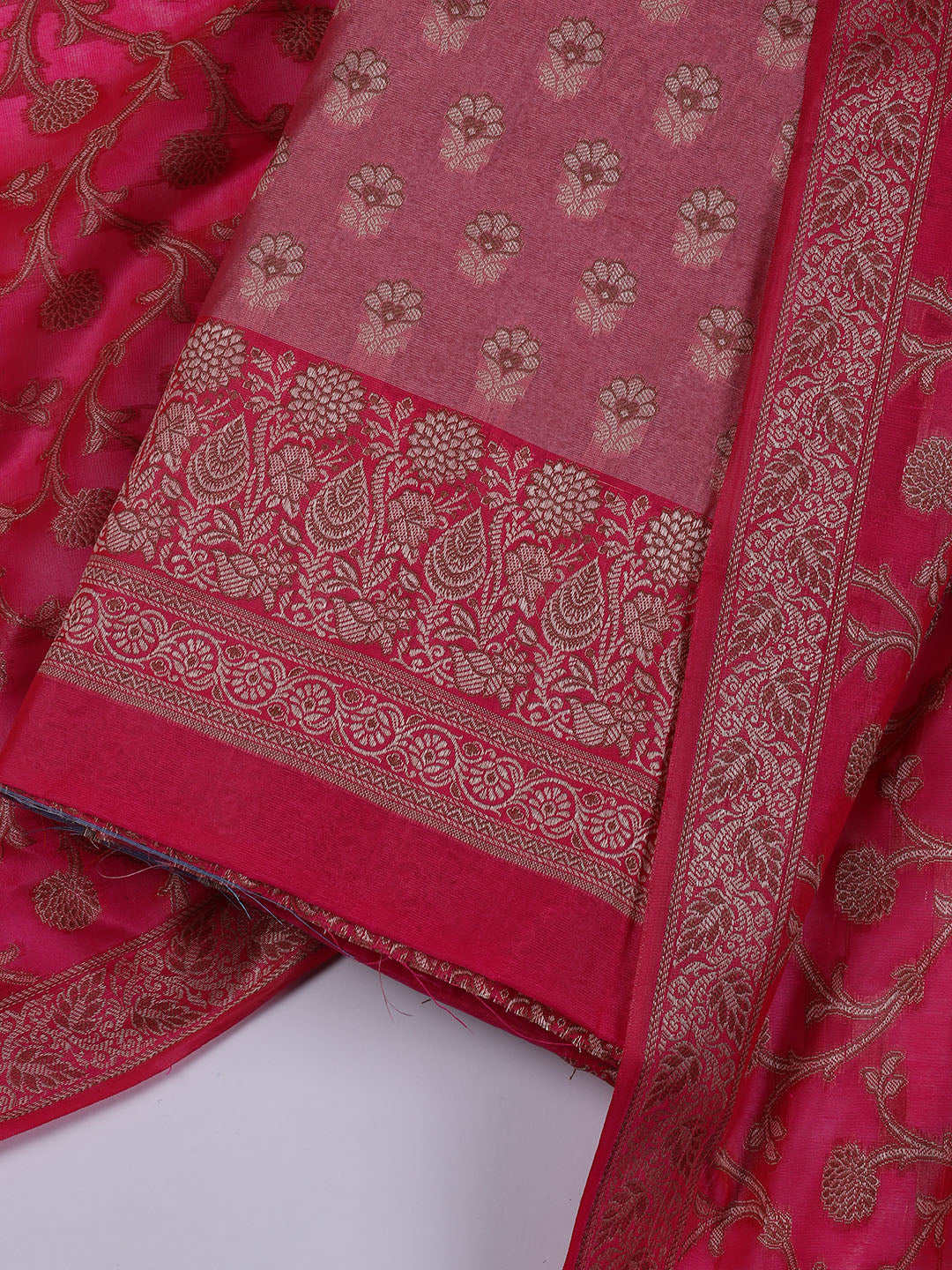 Banarasi Chanderi Unstitched Suit With Dupatta