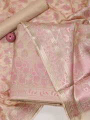 Woven Chanderi Unstitched Suit Piece With Dupatta