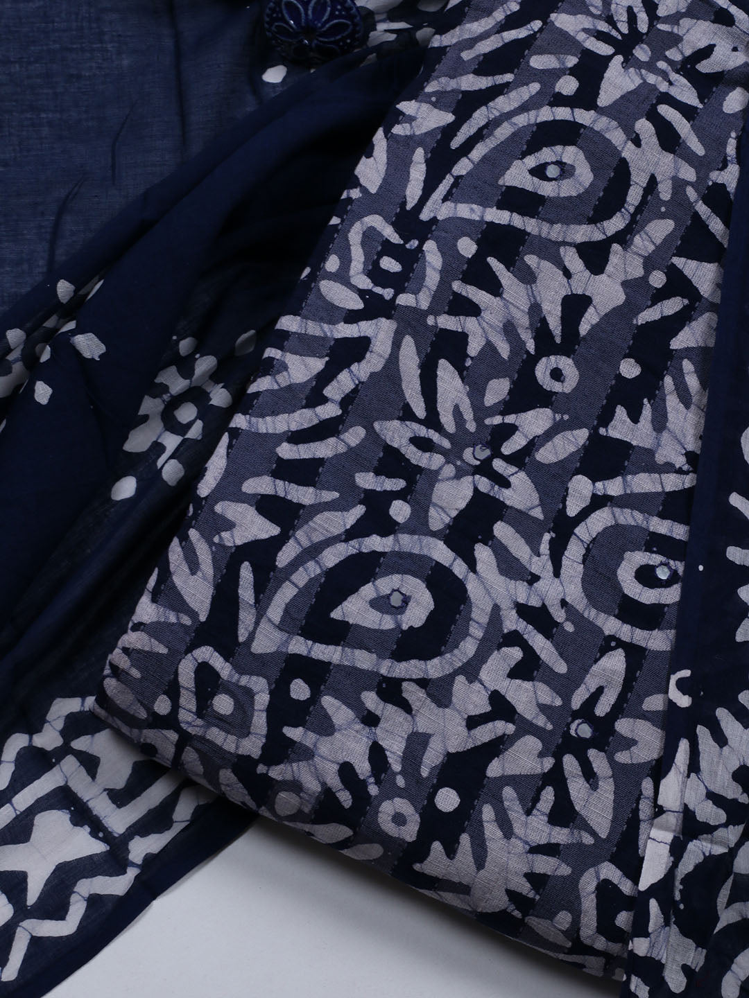Printed Cotton Blend Unstitched Suit With Dupatta