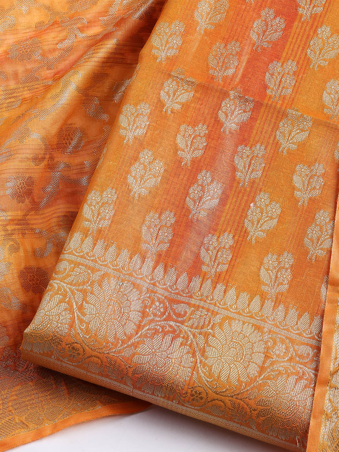 Woven Chanderi Unstitched Suit With Dupatta