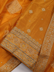 Woven Art Silk Unstitched Suit Piece With Dupatta