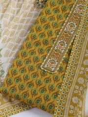 Printed Cotton Blend Unstitched Suit With Dupatta