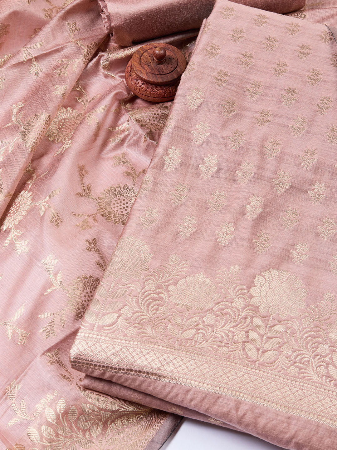 Woven Chanderi Unstitched Suit With Dupatta