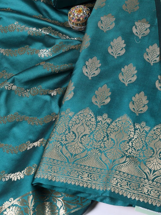 Woven Chanderi Unstitched Suit Piece With Dupatta