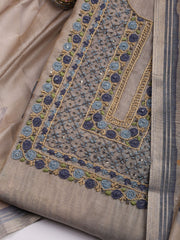 Kantha Work Chanderi Unstitched Suit With Dupatta