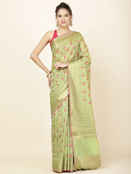 Zari Jaal Woven Cotton Saree