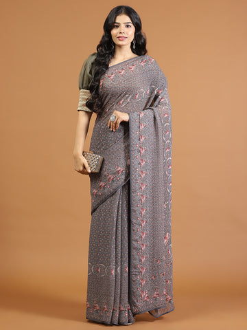 Digital Printed Georgette Saree