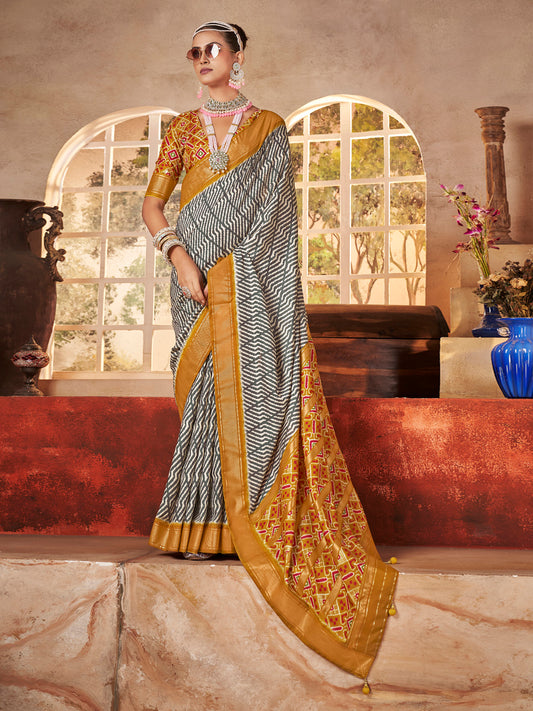 Digital Printed Art Silk Saree