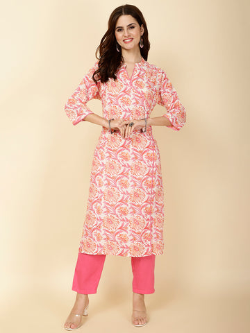 Printed Cotton Kurta Set