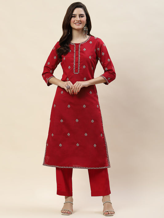 Chanderi Kurta With Pants Set