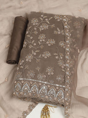 Embroidered Chiffon Unstitched Suit With Dupatta