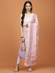 Printed Cotton Unstitched Suit Piece With Dupatta